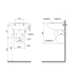 Chân chậu lavabo lửng TOTO L300HF