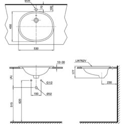 Chậu lavabo dương vành TOTO L762