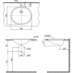 Chậu lavabo dương vành TOTO L762