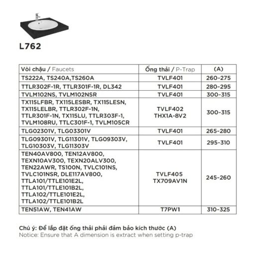 Chậu lavabo dương vành TOTO L762
