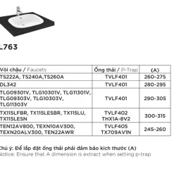 Chậu lavabo dương vành TOTO L763 (LT763) 14 Chậu lavabo dương vành TOTO L763 (LT763)