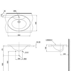 Chậu lavabo dương vành TOTO L909C