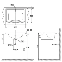 Chậu lavabo dương vành TOTO LW781CJ