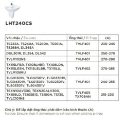 Chậu lavabo treo tường TOTO LHT240CS chân lửng