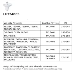 Chậu lavabo treo tường TOTO LHT240CS chân lửng 16 Chậu lavabo treo tường TOTO LHT240CS chân lửng