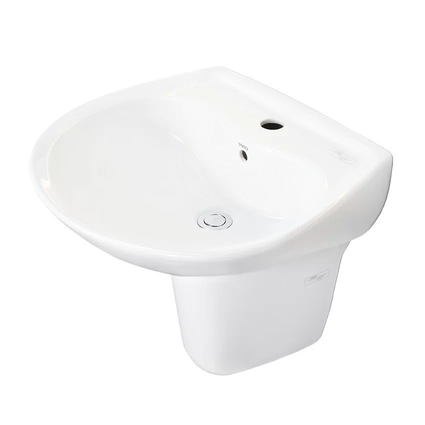 Chậu lavabo treo tường TOTO LHT300CR chân lửng 9 Chậu lavabo treo tường TOTO LHT300CR chân lửng