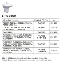 Chậu lavabo treo tường TOTO LHT300CR chân lửng