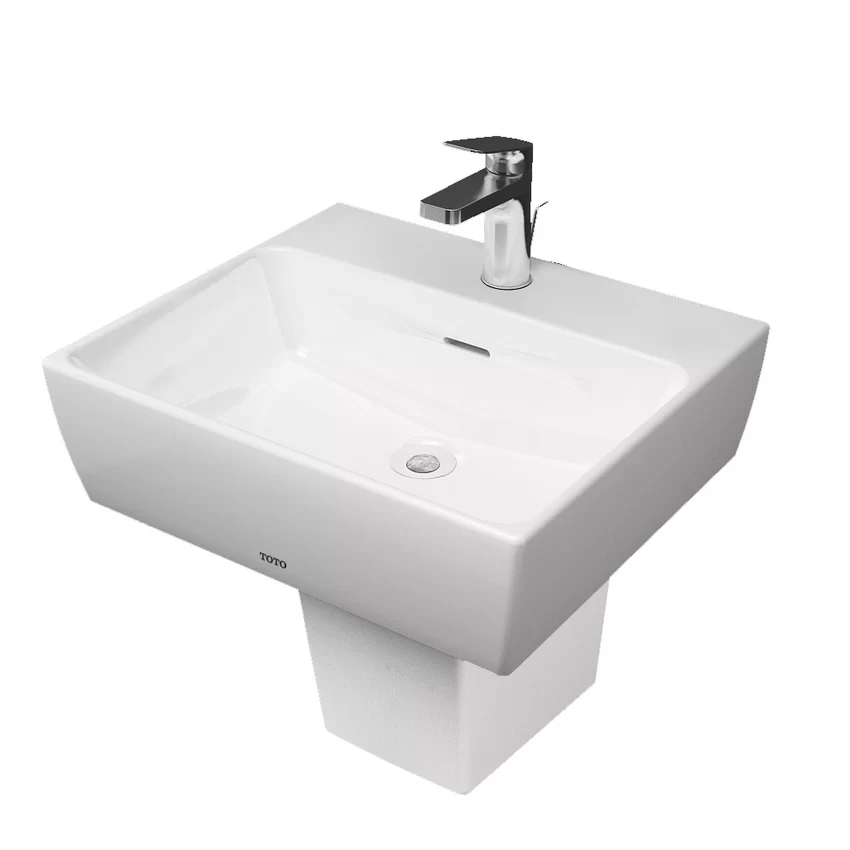 Chậu lavabo treo tường TOTO LHT328C chân lửng 10 Chậu lavabo treo tường TOTO LHT328C chân lửng