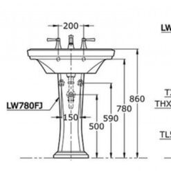 Chậu lavabo treo tường TOTO LW780J LW780FJ TX801LN TL510ERR chân dài cổ điển