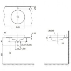 Chậu rửa lavabo đặt bàn TOTO L1704
