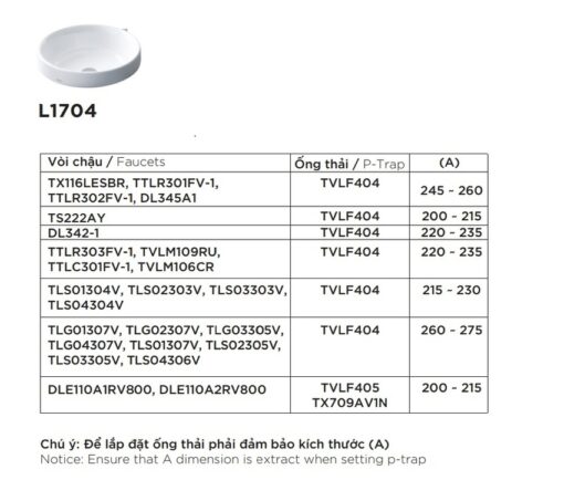 Chậu rửa lavabo đặt bàn TOTO L1704