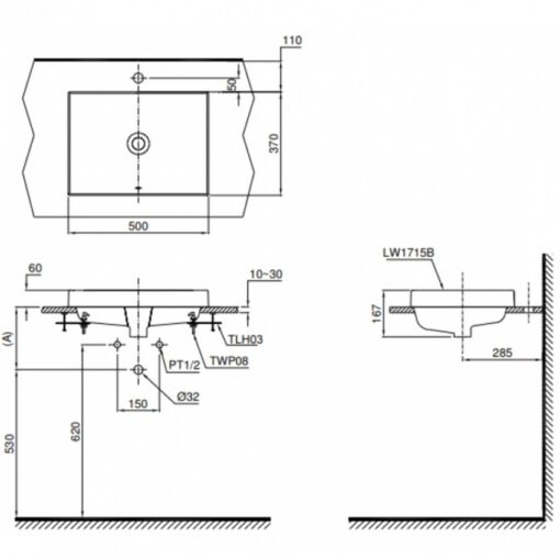 Chậu rửa lavabo đặt bàn TOTO L1715