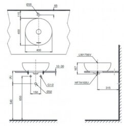 Chậu rửa lavabo đặt bàn TOTO LT1706