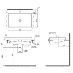 Chậu rửa lavabo đặt bàn TOTO LT1717