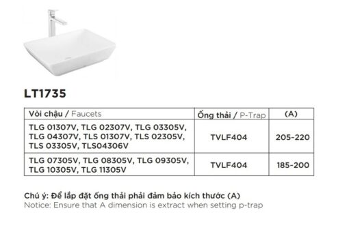 Chậu rửa lavabo đặt bàn TOTO LT1735