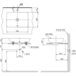 Chậu rửa lavabo đặt bàn TOTO LT1735