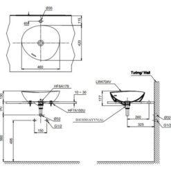 Chậu rửa lavabo đặt bàn TOTO LT4704G17 Linear Ceram (bộ thoát thải VM5D417V)