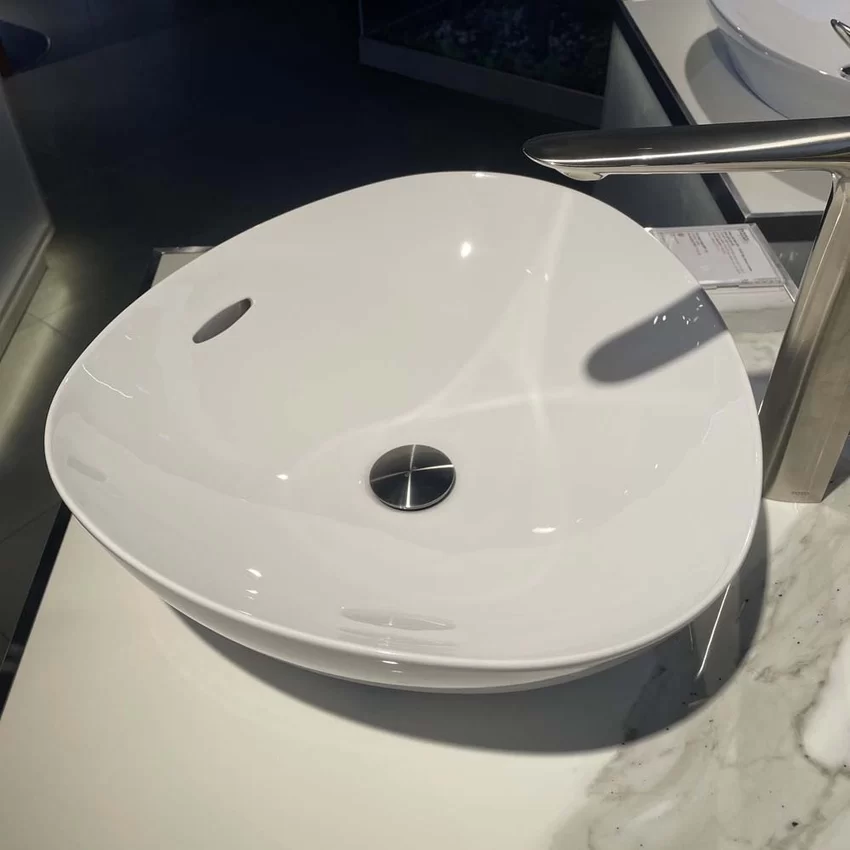 Chậu rửa lavabo đặt bàn TOTO LT4704G19 Linear Ceram (bộ thoát thải VM5D419V) 38 Chậu rửa lavabo đặt bàn TOTO LT4704G19 Linear Ceram