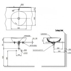 Chậu rửa lavabo đặt bàn TOTO LT4704G19 Linear Ceram (bộ thoát thải VM5D419V)