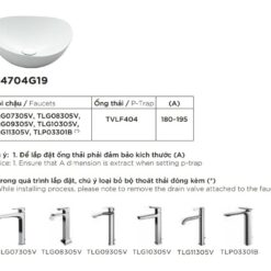 Chậu rửa lavabo đặt bàn TOTO LT4704G19 Linear Ceram (bộ thoát thải VM5D419V)