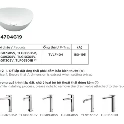 Chậu rửa lavabo đặt bàn TOTO LT4704G19 Linear Ceram (bộ thoát thải VM5D419V) 23 Chậu rửa lavabo đặt bàn TOTO LT4704G19 Linear Ceram (bộ thoát thải VM5D419V)