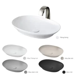 Chậu rửa lavabo đặt bàn TOTO LT4706 (Linear Ceram siêu mỏng 4mm)