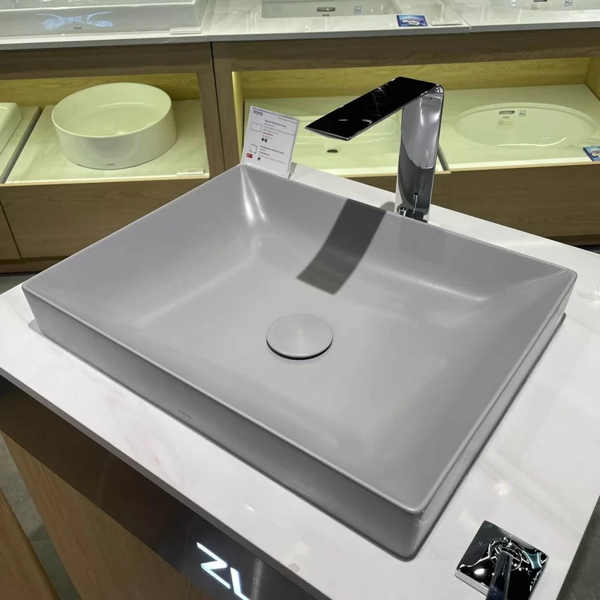 Chậu rửa lavabo đặt bàn TOTO LT4715G17 Linear Ceram (bộ thoát thải VM5D417V) 7 Chậu rửa lavabo đặt bàn TOTO LT4715G17 Linear Ceram (bộ thoát thải VM5D417V)