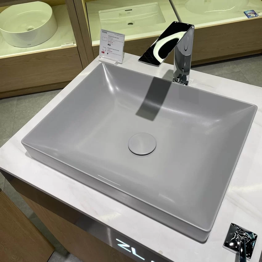 Chậu rửa lavabo đặt bàn TOTO LT4715G17 Linear Ceram (bộ thoát thải VM5D417V) 8 Chậu rửa lavabo đặt bàn TOTO LT4715G17 Linear Ceram (bộ thoát thải VM5D417V)