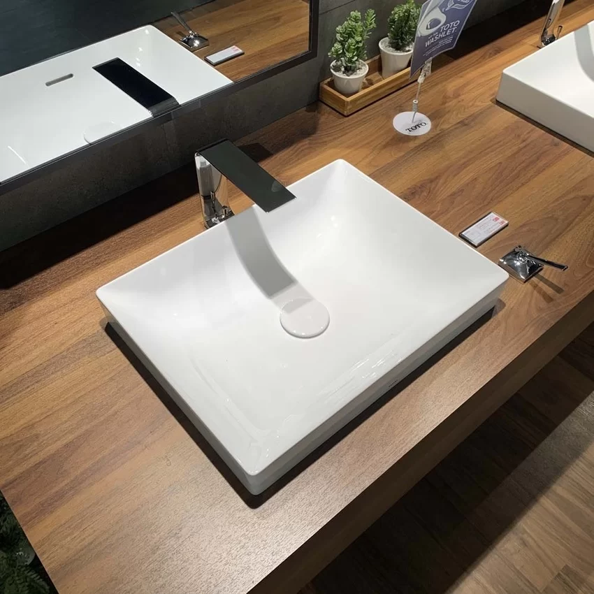 Chậu rửa lavabo đặt bàn TOTO LT4715G17 Linear Ceram (bộ thoát thải VM5D417V) 11 Chậu rửa lavabo đặt bàn TOTO LT4715G17 Linear Ceram (bộ thoát thải VM5D417V)