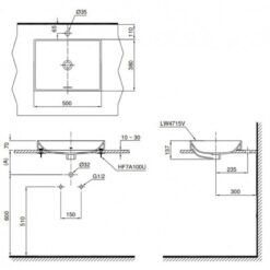 Chậu rửa lavabo đặt bàn TOTO LT4715G17 Linear Ceram (bộ thoát thải VM5D417V)
