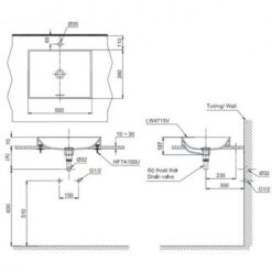 Chậu rửa lavabo đặt bàn TOTO LT4715G19 Linear Ceram (bộ thoát thải VM5D419V)