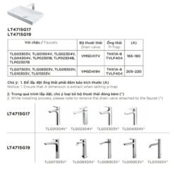 Chậu rửa lavabo đặt bàn TOTO LT4715G19 Linear Ceram (bộ thoát thải VM5D419V)