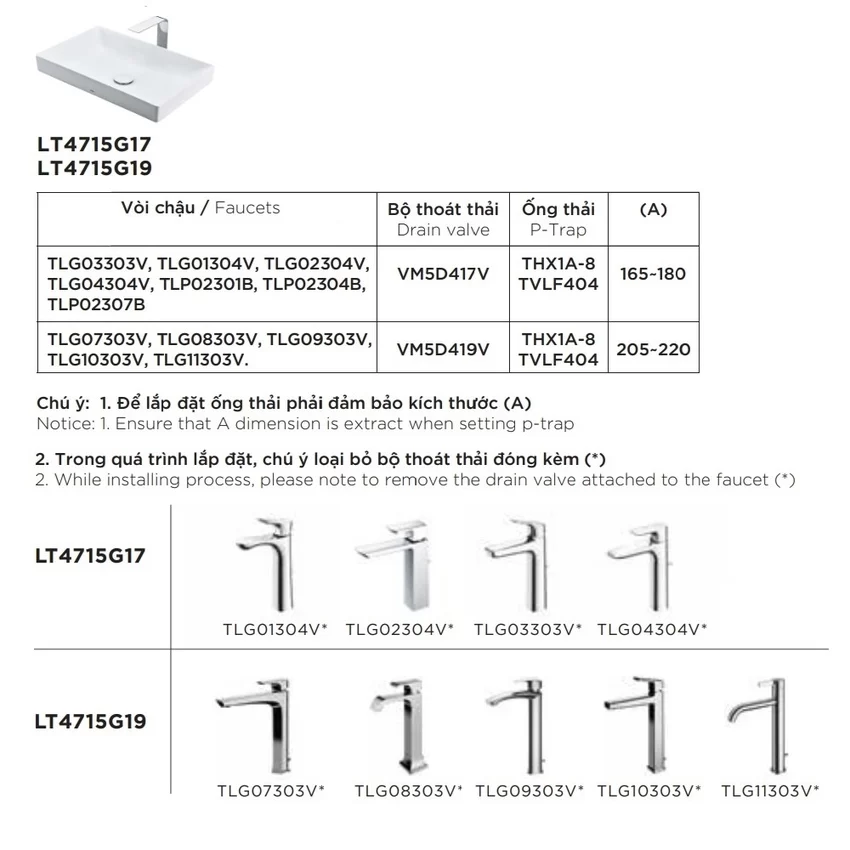 Chậu rửa lavabo đặt bàn TOTO LT4715G19 Linear Ceram (bộ thoát thải VM5D419V) 10 Chậu rửa lavabo đặt bàn TOTO LT4715G19 Linear Ceram (bộ thoát thải VM5D419V)