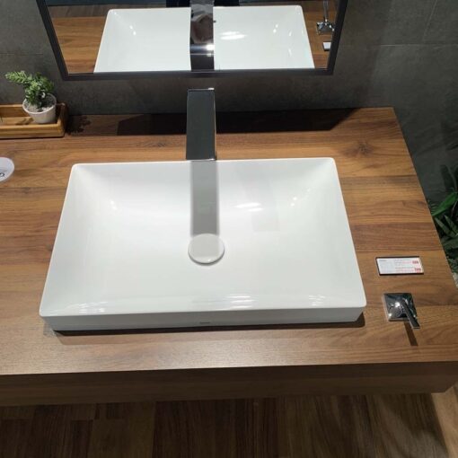 Chậu rửa lavabo đặt bàn TOTO LT4716G17 Linear Ceram siêu mỏng (bộ thoát thải VM5D417V)