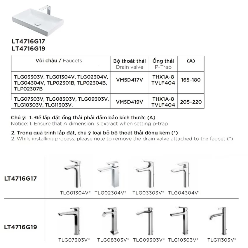 Chậu rửa lavabo đặt bàn TOTO LT4716G17 Linear Ceram - Hải Yến Home Chậu rửa lavabo TOTO LT4716G17 - 10
