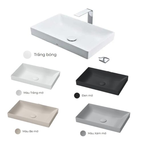 Chậu rửa lavabo đặt bàn TOTO LT4716G17 Linear Ceram siêu mỏng (bộ thoát thải VM5D417V)