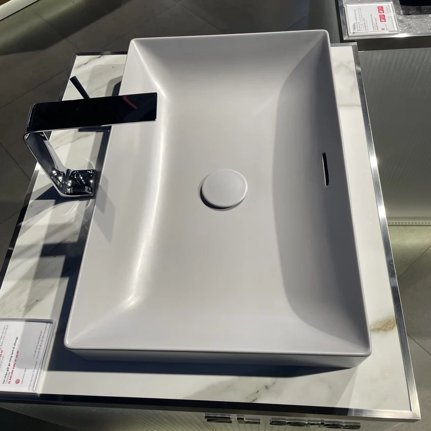 Chậu rửa lavabo đặt bàn TOTO LT4716G17 Linear Ceram siêu mỏng (bộ thoát thải VM5D417V) 8 Chậu rửa lavabo đặt bàn TOTO LT4716G17 Linear Ceram siêu mỏng (bộ thoát thải VM5D417V)