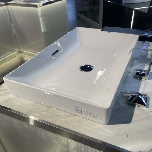 Chậu rửa lavabo đặt bàn TOTO LT4716G17 Linear Ceram siêu mỏng (bộ thoát thải VM5D417V)
