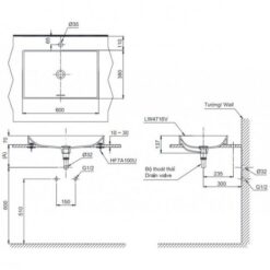 Chậu rửa lavabo đặt bàn TOTO LT4716G17 Linear Ceram siêu mỏng (bộ thoát thải VM5D417V)