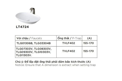 Chậu rửa lavabo đặt bàn TOTO LT4724