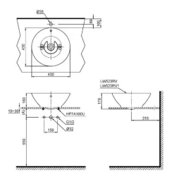 Chậu rửa lavabo đặt bàn TOTO LT523S
