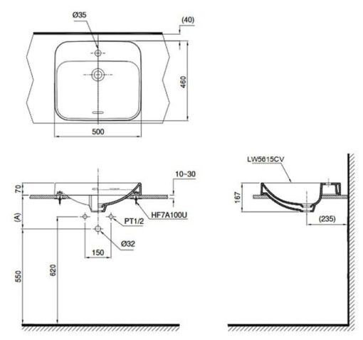Chậu rửa lavabo đặt bàn TOTO LT5615