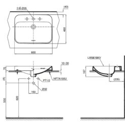 Chậu rửa lavabo đặt bàn TOTO LT5616