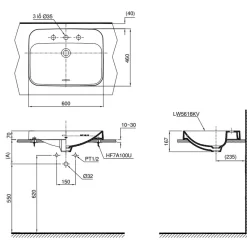 Chậu rửa lavabo đặt bàn TOTO LT5616