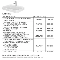 Chậu rửa lavabo đặt bàn TOTO LT5616C 17 Chậu rửa lavabo đặt bàn TOTO LT5616C