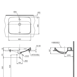 Chậu rửa lavabo đặt bàn TOTO LT5616C 19 Chậu rửa lavabo đặt bàn TOTO LT5616C