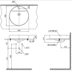 Chậu rửa lavabo đặt bàn TOTO LT700CTR 20 Chậu rửa lavabo đặt bàn TOTO LT700CTR