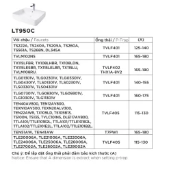 Chậu rửa lavabo đặt bàn TOTO LT950C 15 Chậu rửa lavabo đặt bàn TOTO LT950C