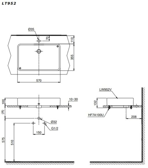 Chậu rửa lavabo đặt bàn TOTO LT952