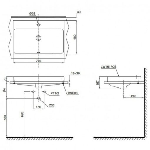 Chậu rửa lavabo đặt bàn TOTO LW1617C